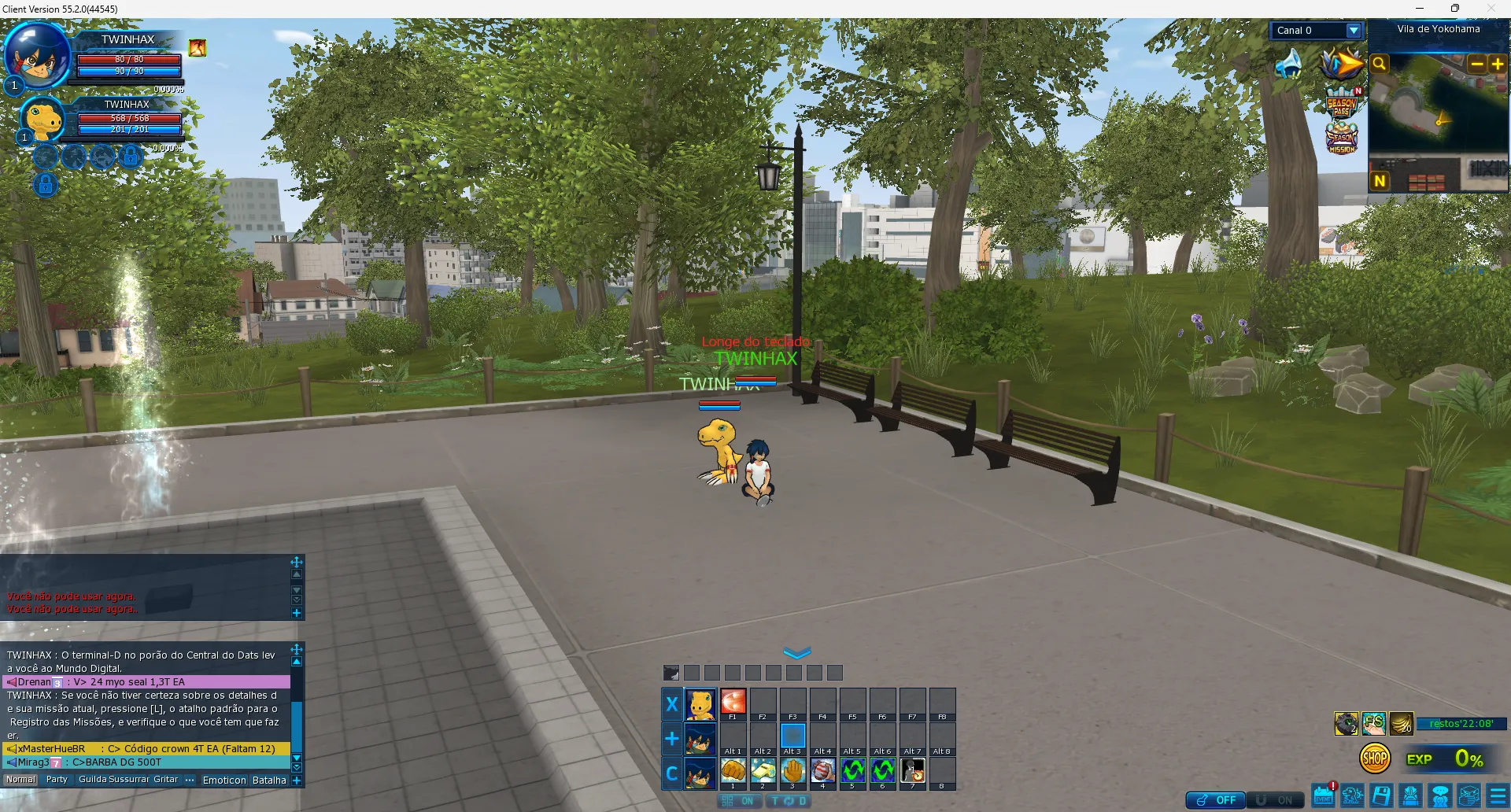 Digimon Masters Online corriendo en pantalla completa