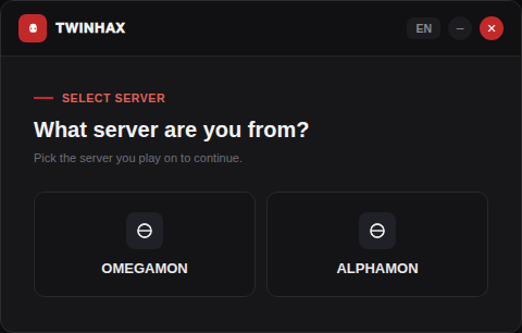 Selección de mundo OMEGAMON o ALPHAMON