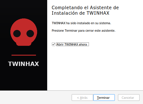 Pantalla de instalación completa